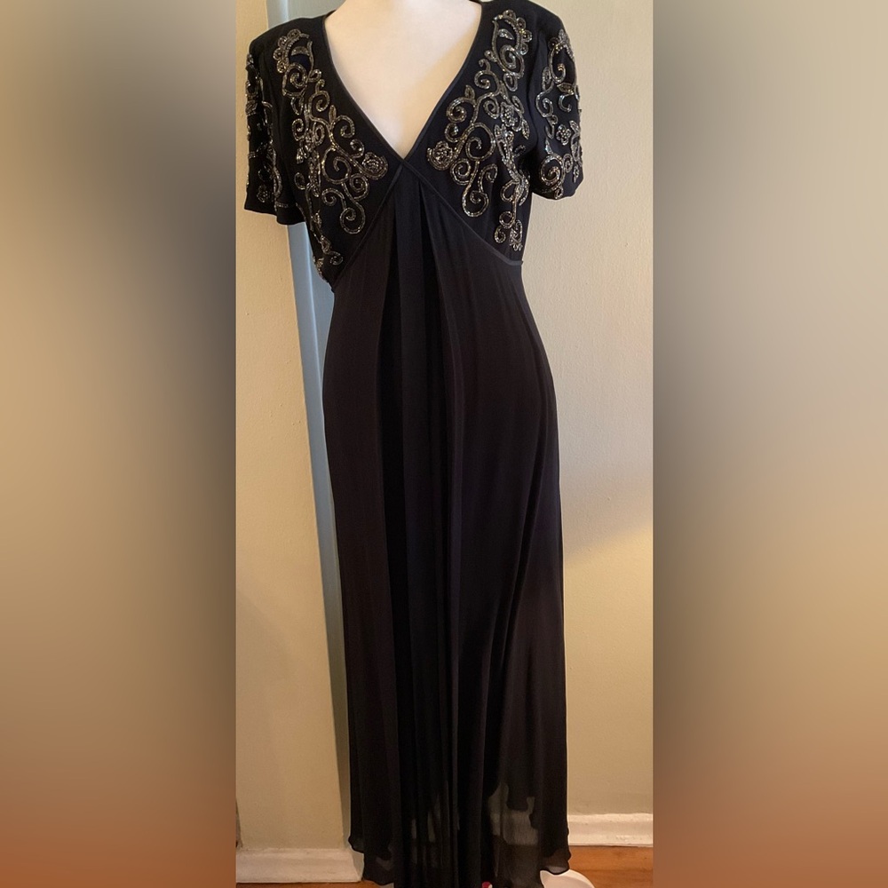 Liz Claiborne Black  Embellished Long Maxi Dress Size 8